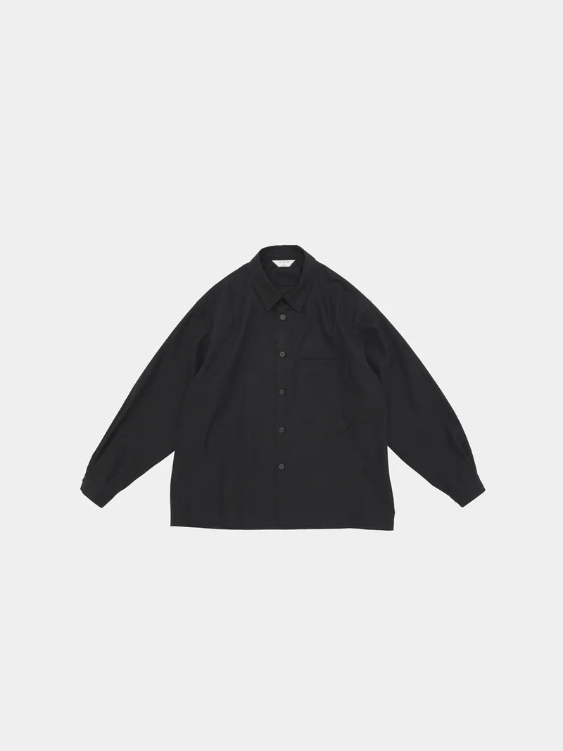 Cotton Twill Shirt Jacket - Ink Black