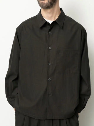 Cotton Twill Shirt Jacket - Ink Black