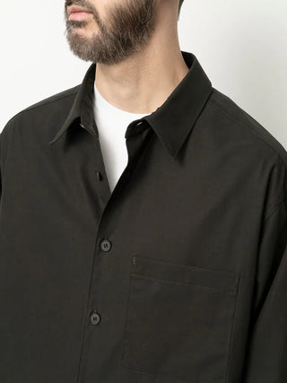 Cotton Twill Shirt Jacket - Ink Black