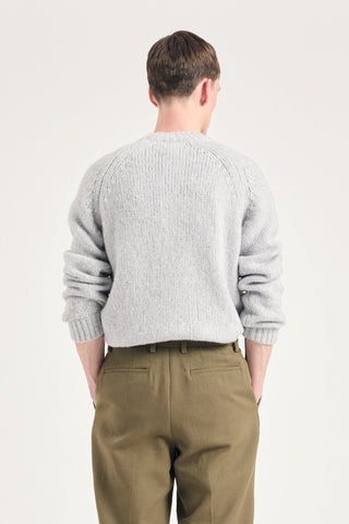 Norse Projects - Birger Wool Raglan - Light Grey Melange