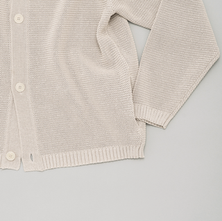 Still by hand - Paper mixed knit blouson - Taupe