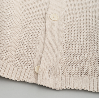 Still by hand - Paper mixed knit blouson - Taupe