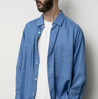 Still by hand - Garment-dye over shirt - Sky blue