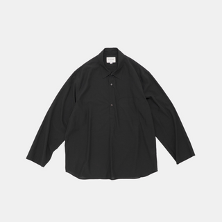 Still by hand - Cupro mixed pullover shirt - Black