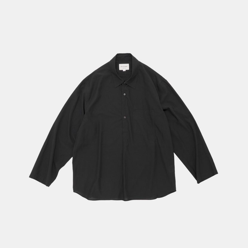 Still by hand - Cupro mixed pullover shirt - Black
