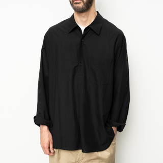 Still by hand - Cupro mixed pullover shirt - Black
