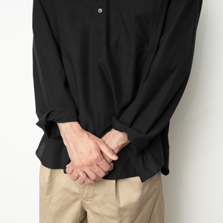 Still by hand - Cupro mixed pullover shirt - Black