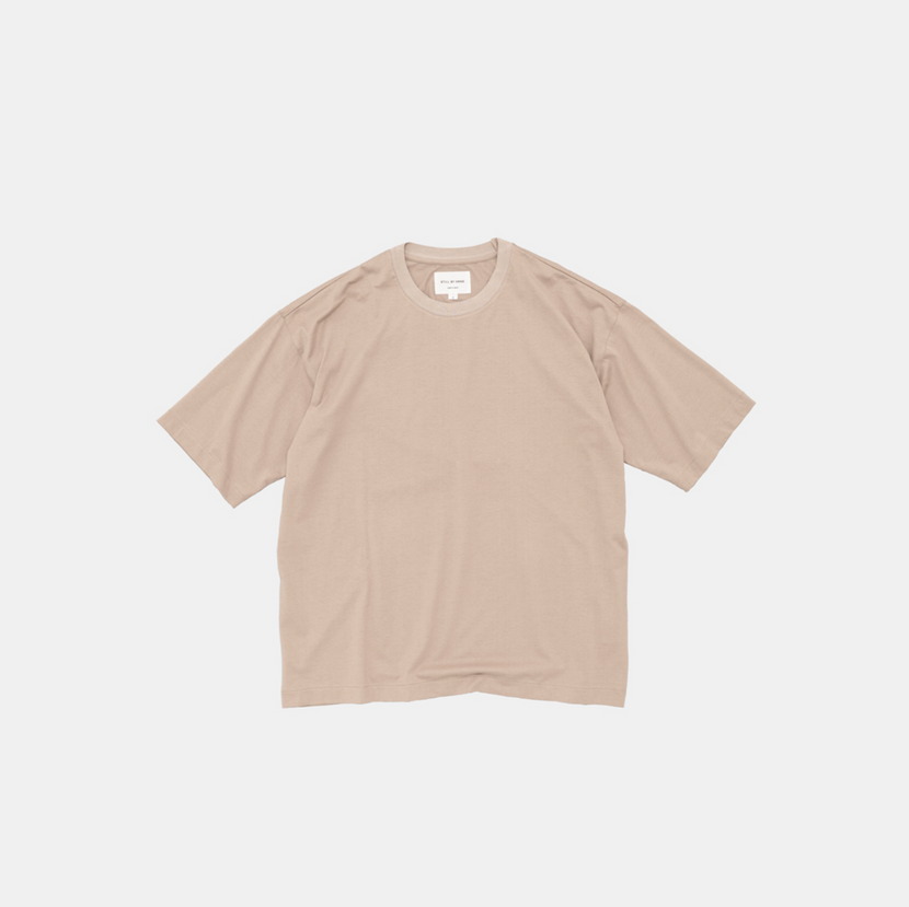 Still by hand - Knitted rib T-shirt - Sand beige