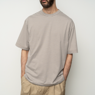 Still by hand - Striped T-shirt - Beige