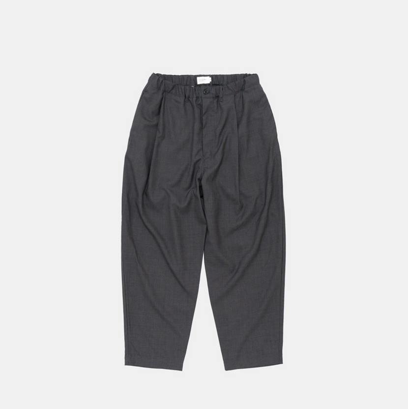Still by hand - Summer wool wide pants - Charcoal