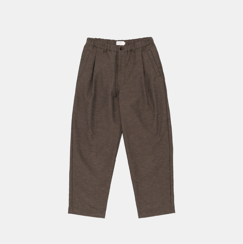 Still by hand - Mixed colour 1 pleat pants - brown
