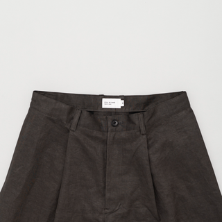 Still by hand - Linen mixed wide shorts - charcoal