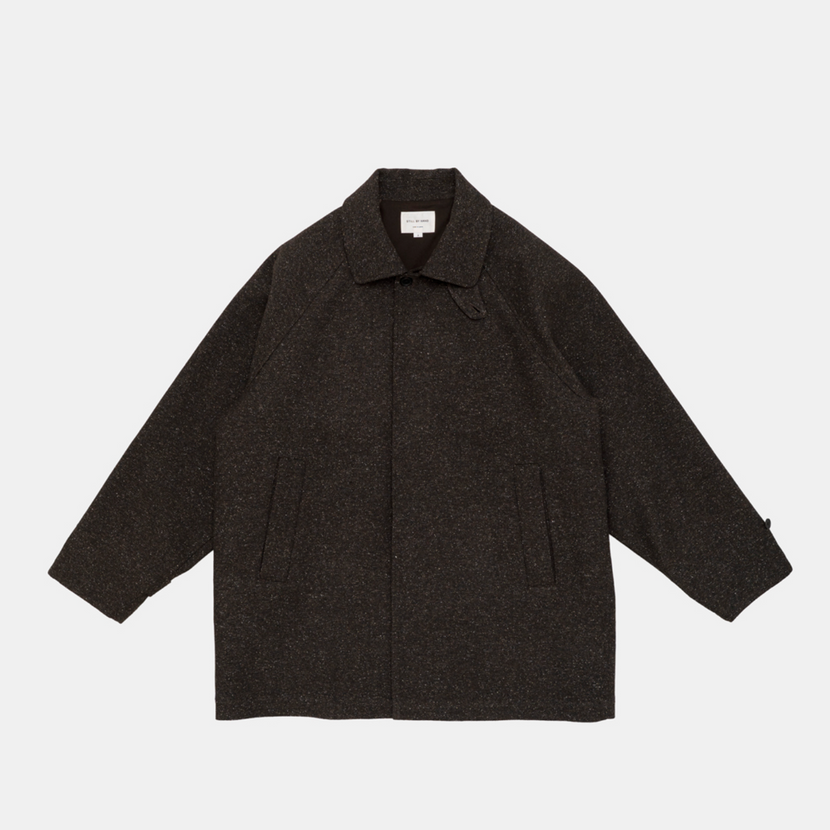 Silk Mixed Wool Coat - Dark Brown