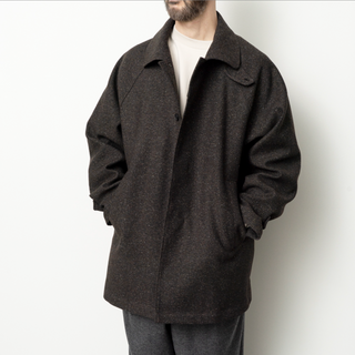 Silk Mixed Wool Coat - Dark Brown
