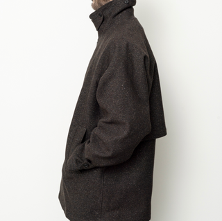 Silk Mixed Wool Coat - Dark Brown