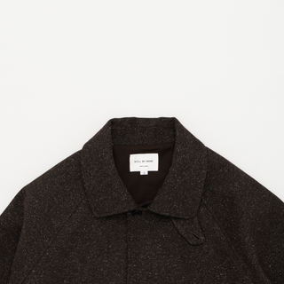 Silk Mixed Wool Coat - Dark Brown