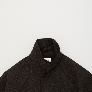 Silk Mixed Wool Coat - Dark Brown