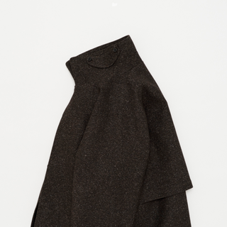Silk Mixed Wool Coat - Dark Brown