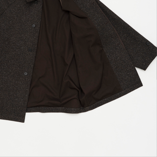 Silk Mixed Wool Coat - Dark Brown