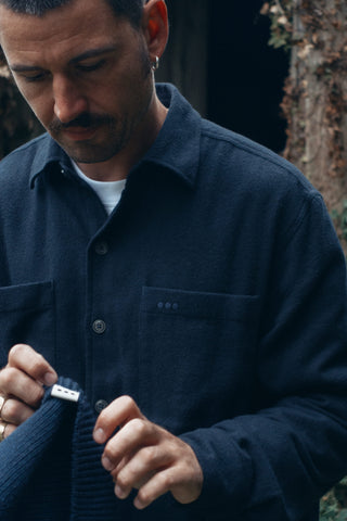 LATER... - Surchemise Casual Flanelle - Marine