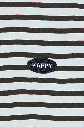 Kappy - Indigo Stripe Half T-shirt - Light blue