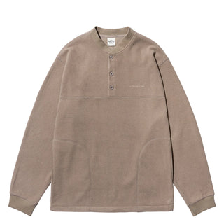 Fleece Waffle Button Anorak - Beige