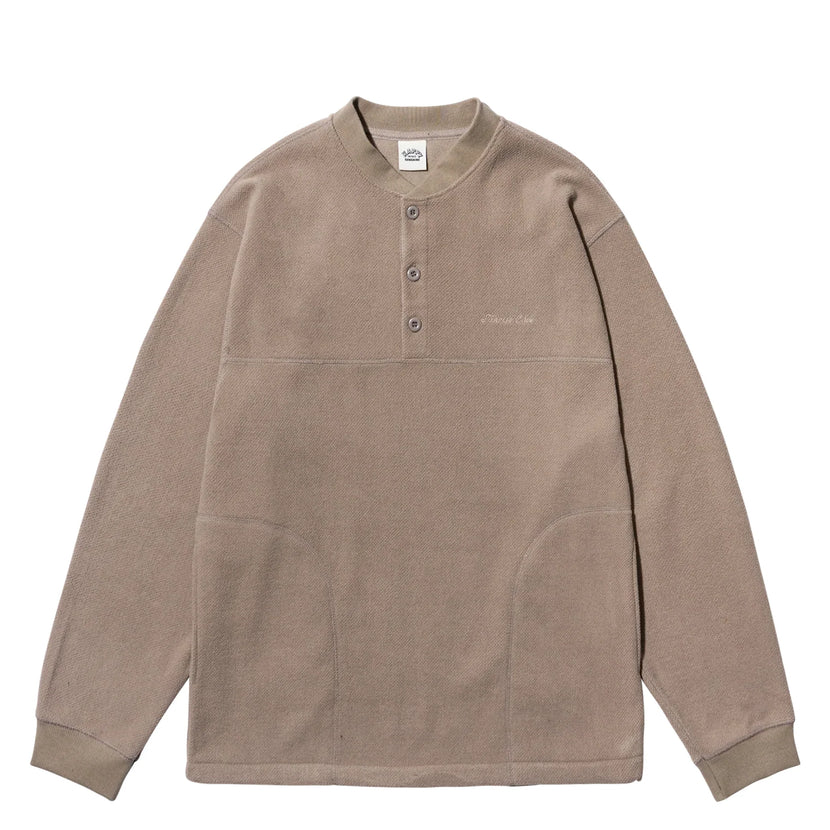 Fleece Waffle Button Anorak - Beige