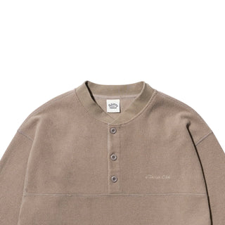 Fleece Waffle Button Anorak - Beige
