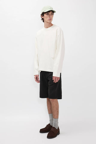 Isefjord Compact Cotton LS T-shirt - Ecru