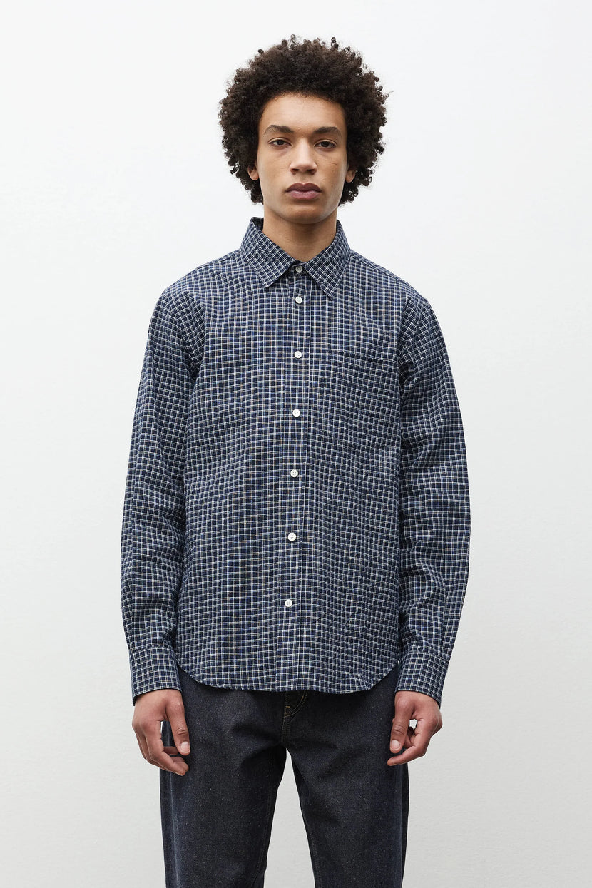 Kongshoved Check Relaxed Shirt - Dark Navy Check