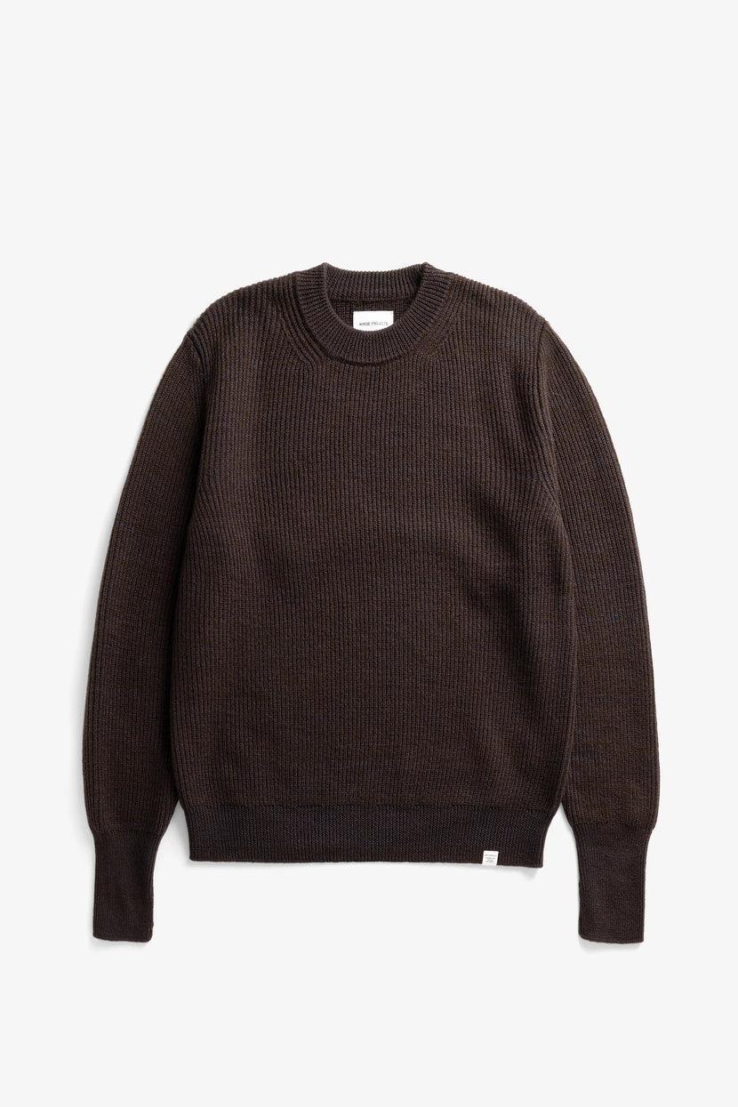 Henning Cotton Wool Rib Sweater - Darkest Purple