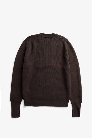 Henning Cotton Wool Rib Sweater - Darkest Purple