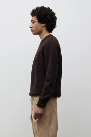 Henning Cotton Wool Rib Sweater - Darkest Purple