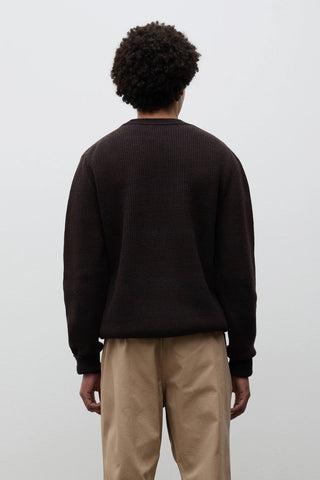 Henning Cotton Wool Rib Sweater - Darkest Purple
