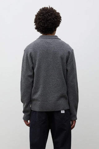 Ristinge Merino Lambswool Polo - Grey Melange