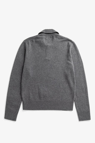 Ristinge Merino Lambswool Polo - Grey Melange
