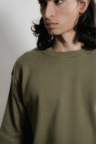 Nitto knitwear - Vahé manches courtes - Kaki