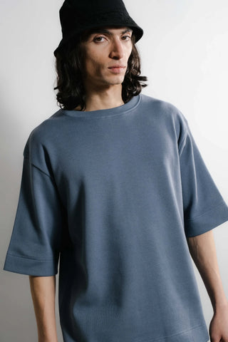 Nitto knitwear - Vahé manches courtes - Indigo