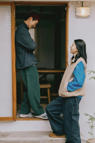 One Tuck Fatigue Corduroy Pants - Forest