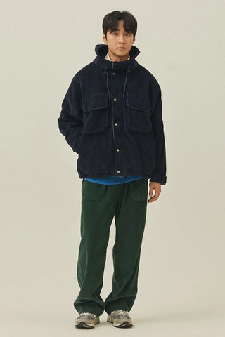 One Tuck Fatigue Corduroy Pants - Forest