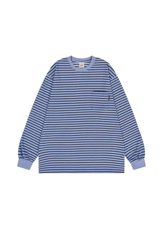 Pigment Stripe Long Sleeve - Blue