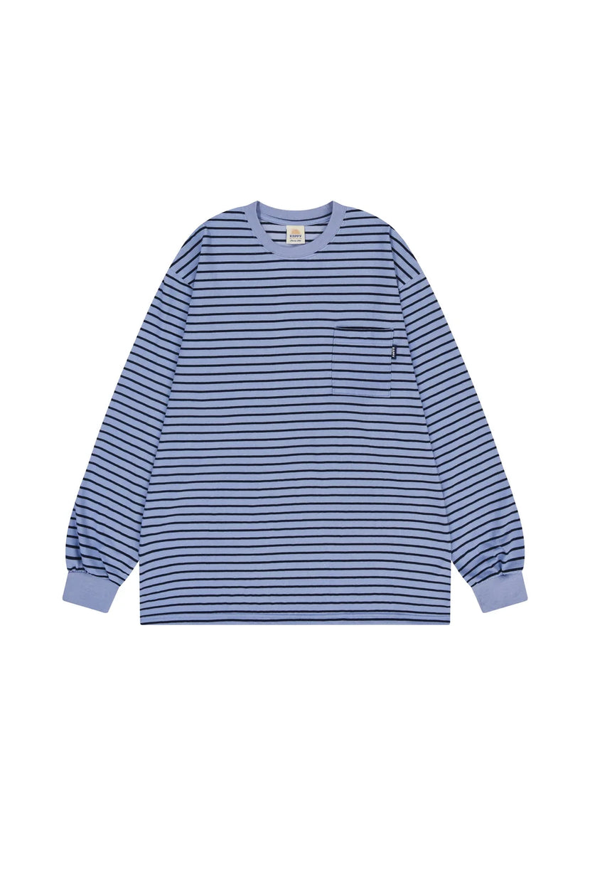 Pigment Stripe Long Sleeve - Blue