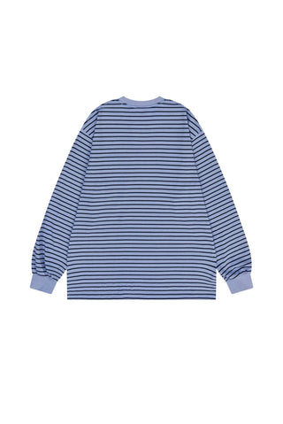 Pigment Stripe Long Sleeve - Blue