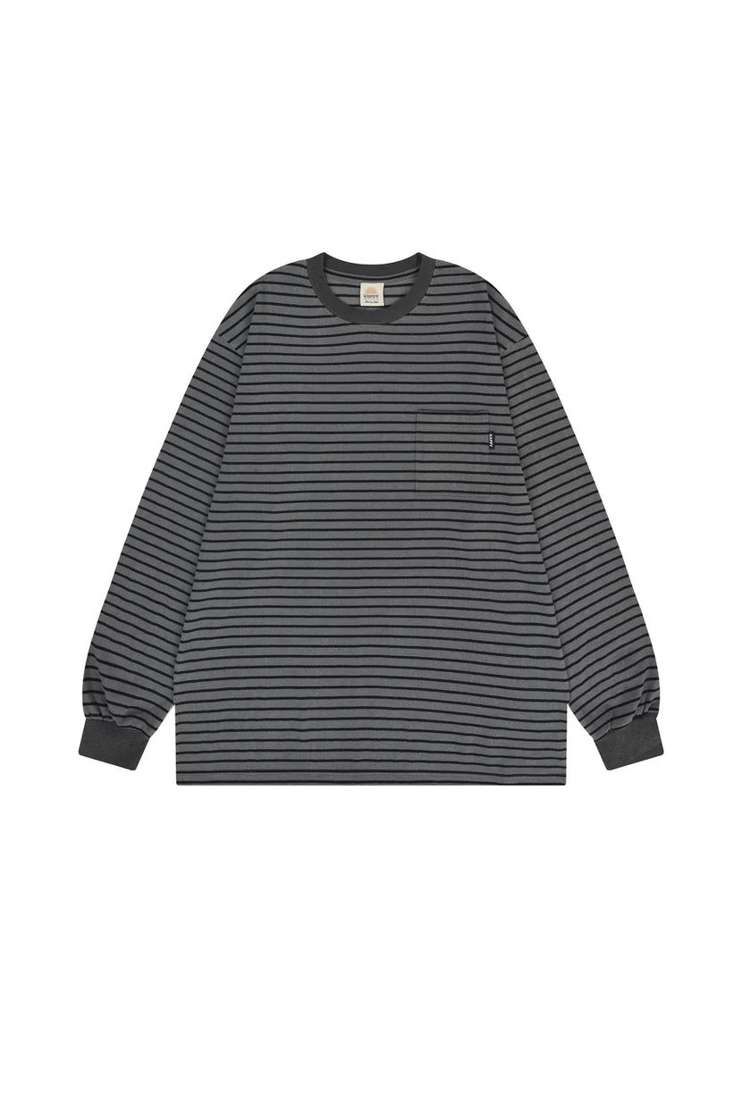 Pigment Stripe Long Sleeve - Dark Gray