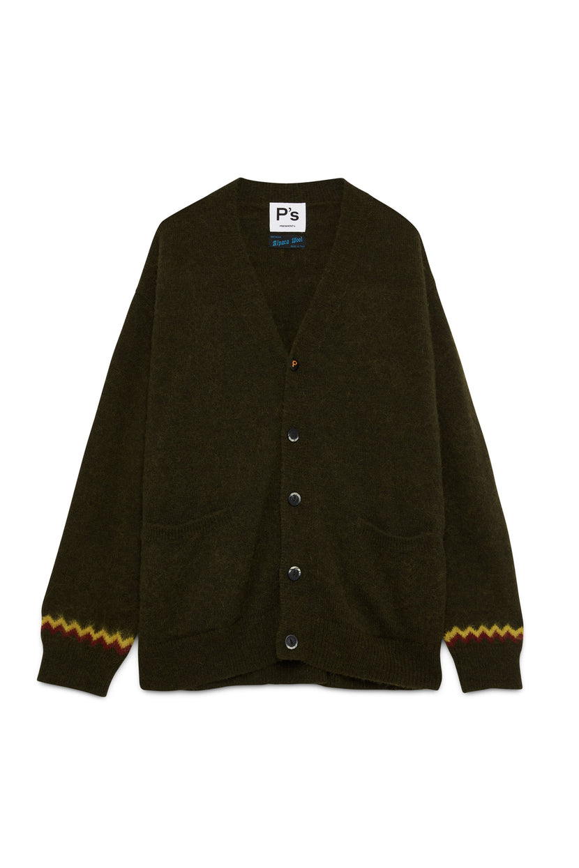 President's - Cardigan pocket P'S Alpaca - Green