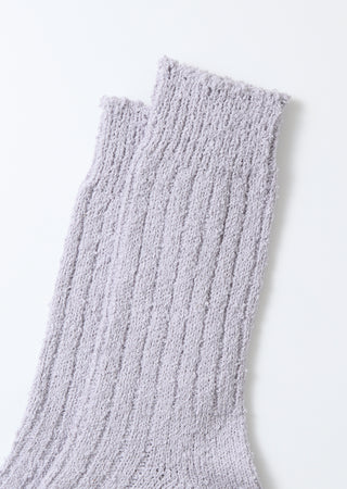 Rototo - R1613 Recycled Cotton Boucle Crew Socks - Pale Blue