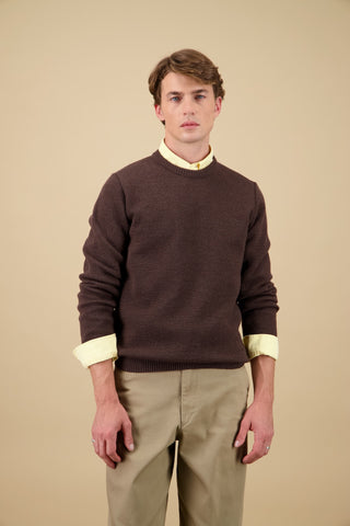 Nitto knitwear - Youri col rond - Marron