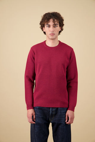 Nitto knitwear - Youri col rond - Rouge Chiné