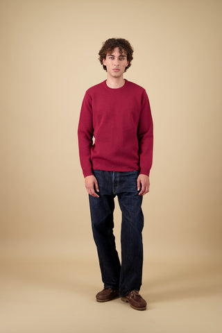 Nitto knitwear - Youri col rond - Rouge Chiné