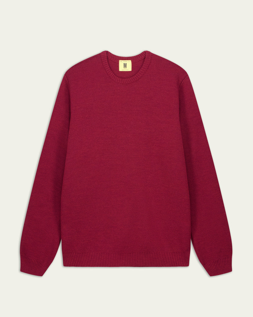 Nitto knitwear - Youri col rond - Rouge Chiné